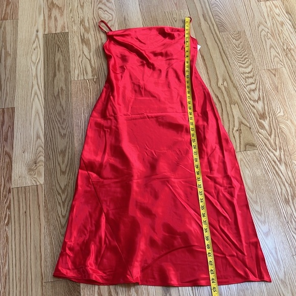 New! California Dynasty red medium cowl sleepwear slip dress. - Picture 7 of 9